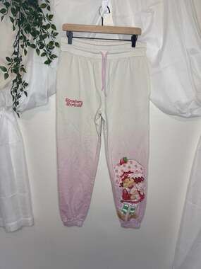 Strawberry Shortcake Pink Ombre Graphic Jogger Sweatpants Kidcore Loungewear